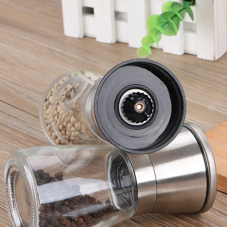 New Mechanical 150ml Manual Pepper Grinder Customized 180ml Stainless Steel Pepper Mill Kits