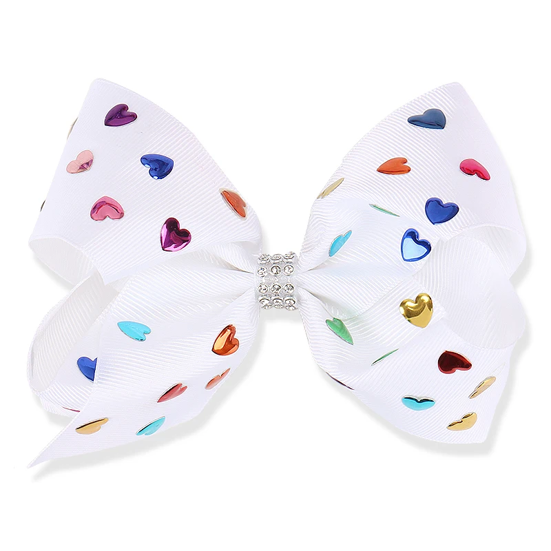 
2019 JOJO 5 inch oversized girl rainbow love bow hairpin baby hair clip kids hair accessories 