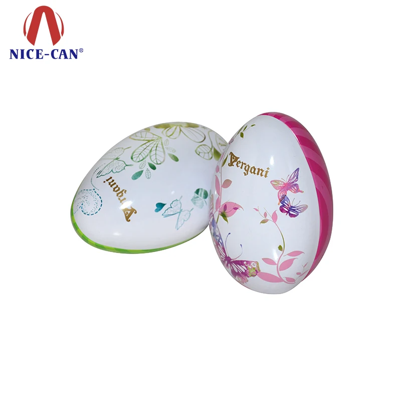 Factory Direct Easter Egg Tin Box Chocolate Candy Metal Containers Custom Egg Shaped Tin