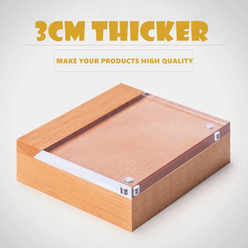 
Wholesale Menu Price Frame Table Display Stand Acrylic Stander With Wooden Base 