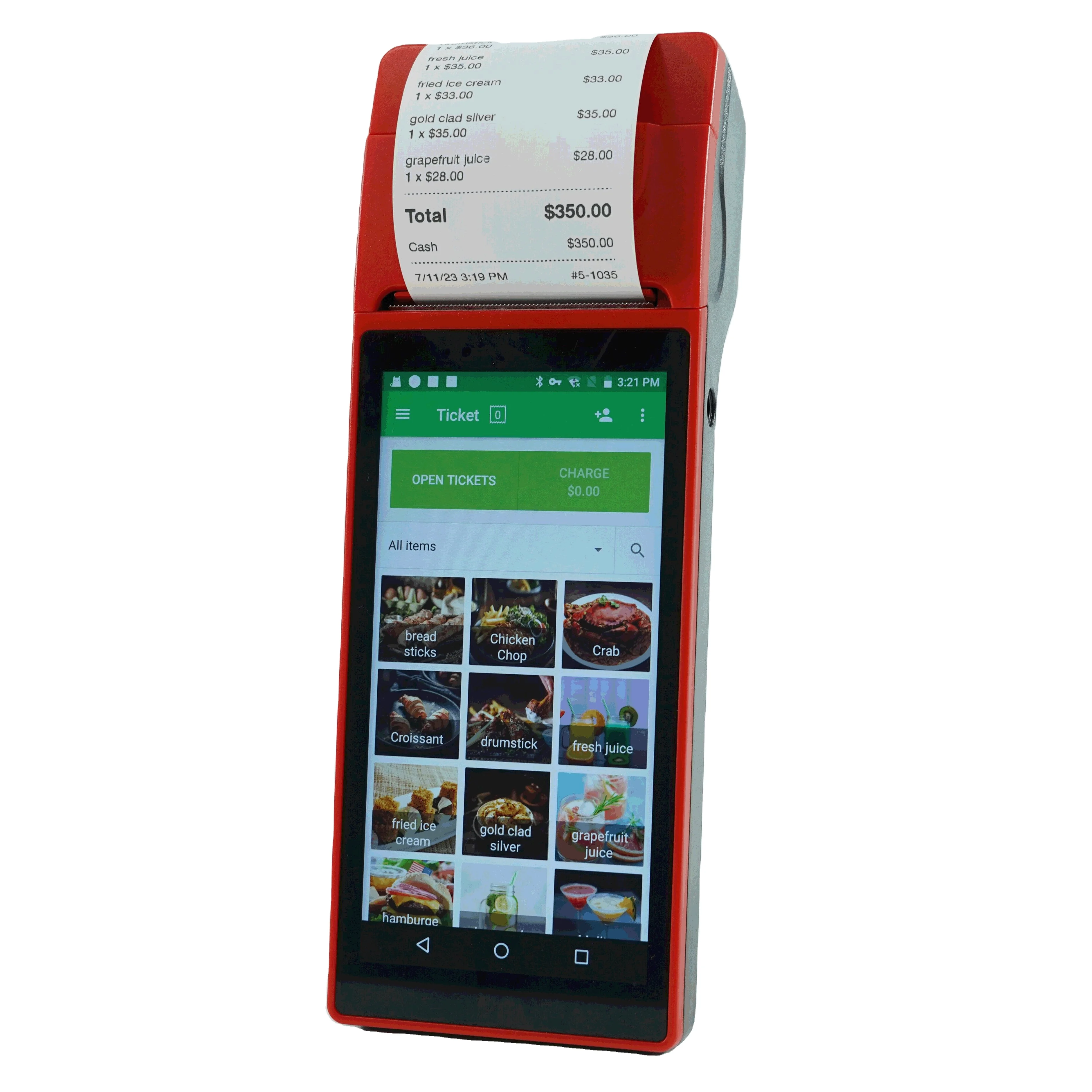 GOODCOM Android 7.1 POS Terminal Receipt Printer with Handheld Wireless System Loyverse for Sales Software