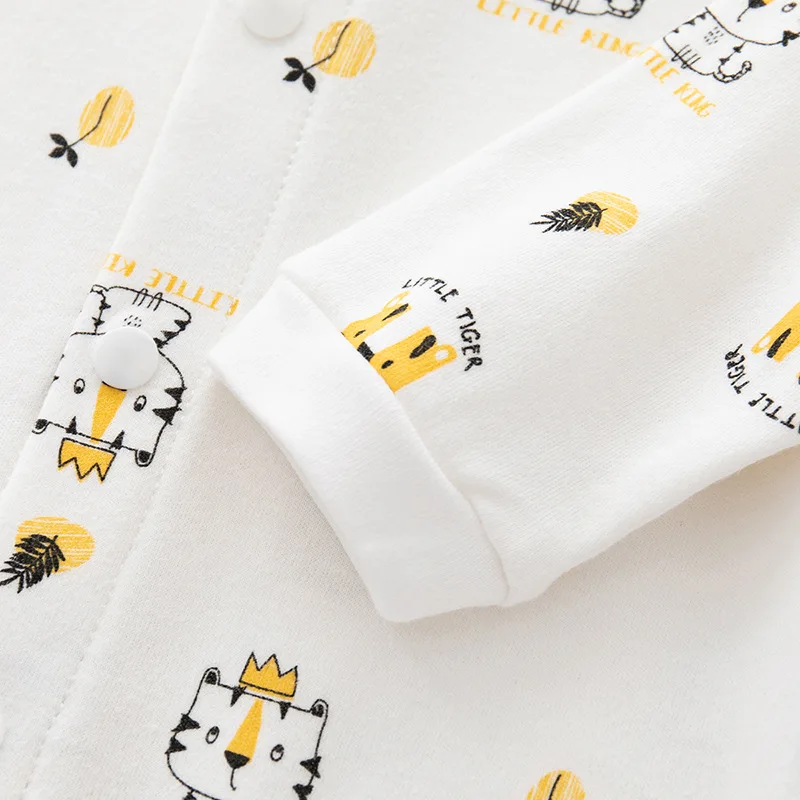 2024 Spring Baby Clothes Newborn Breathable Cotton Jumpsuit Infant Girls Jacquard Romper Toddler Boy Cute Printing Clothing Set