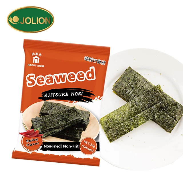 JOLION Wholesale Bulk Dried Fried Spicy Flavor korean snacks roasted Nori sheets korean seaweed price