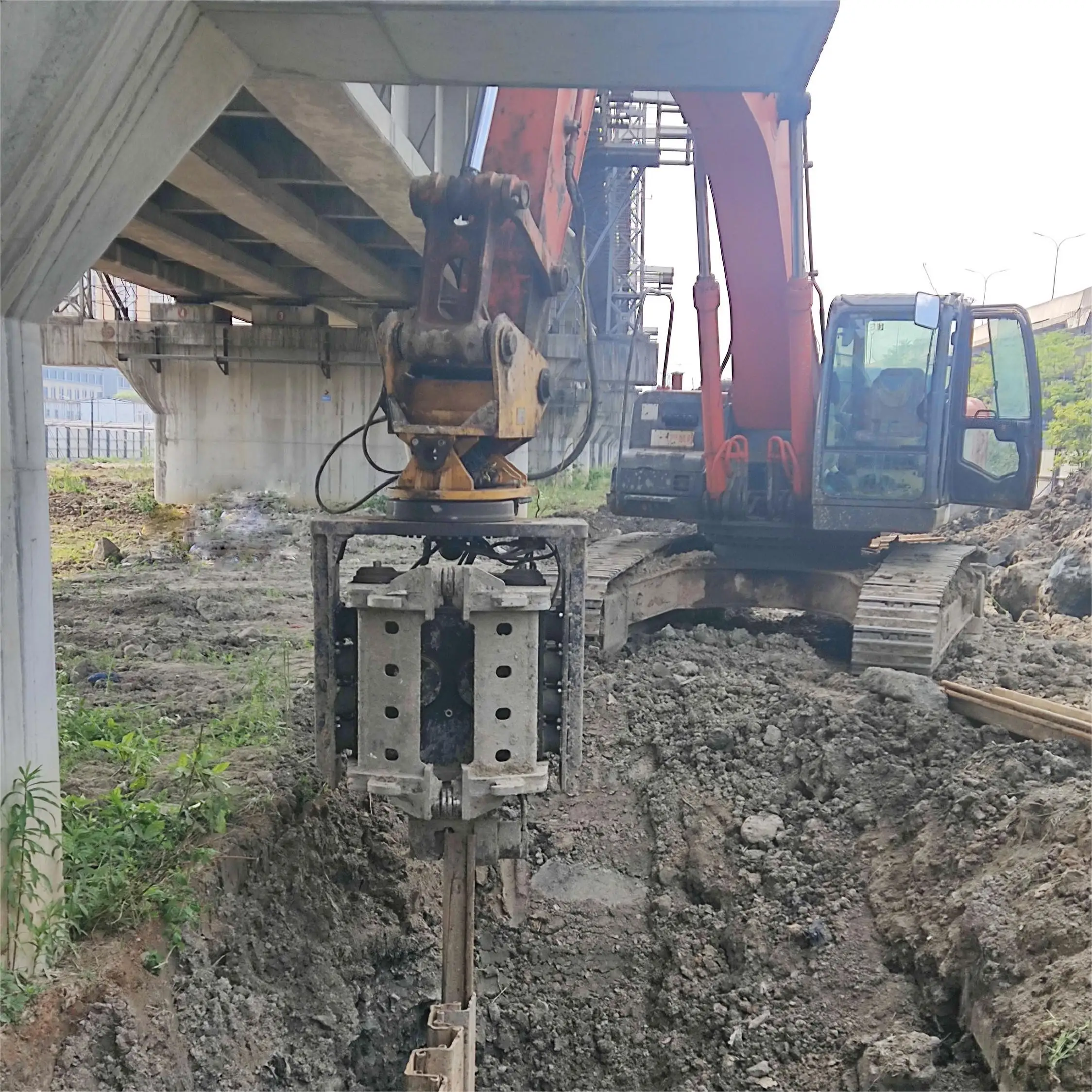 hydraulic sheet pile ks40 side grip electric drilling machine vibratory driving mil vibro hammer for cranes in excavators