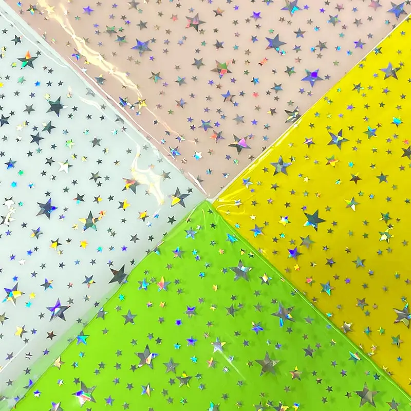 Waterproof TPU Laser Pentagram Glitter Powder Stars for Handbag Bows DIY Decoration