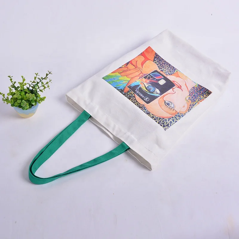 Wholesale Custom Printed customized recycle organic cotton canvas tote shopping bag with logo promotional supplier