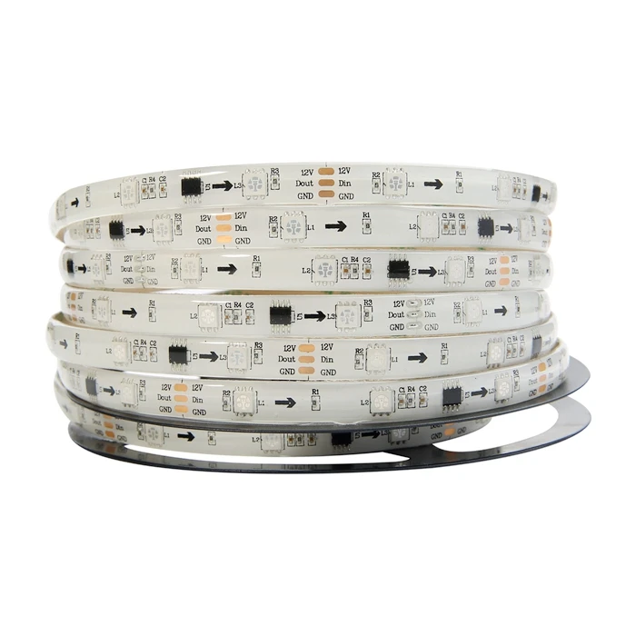 WS2811 RGB Светодиодные полосы света 30 48 60 светодиодов 5050 SMD адресуемый внешний 1 IC контроль 3 светодиоды цифровая лента 12 В