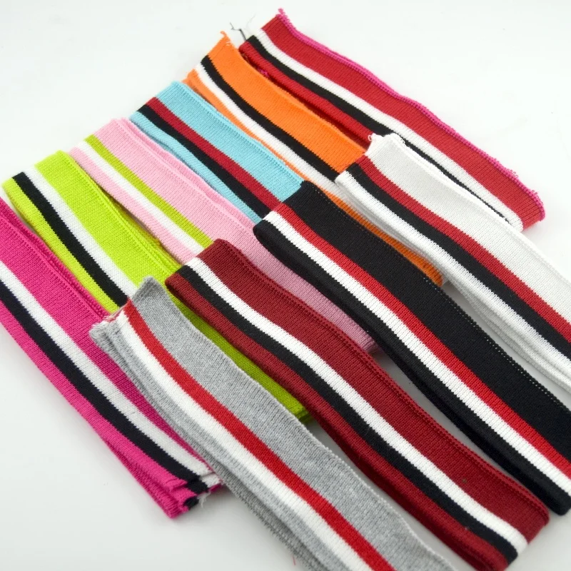 Cotton ribbed flat machine cuffs T-shirt hem cuffs round collar clothing accessories