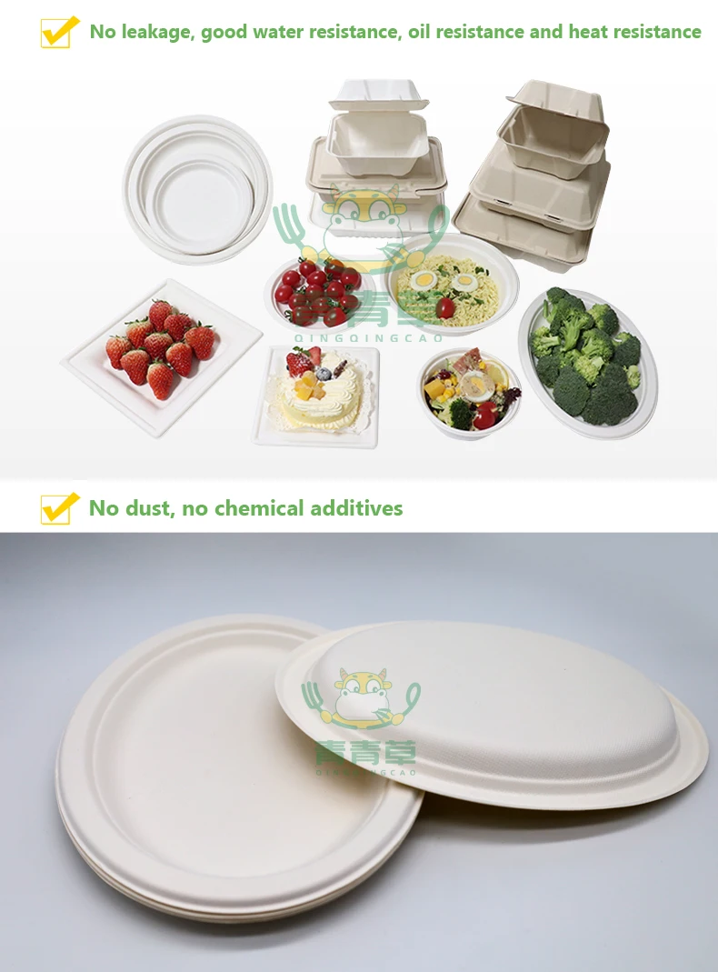 Пульпы прессформы три отсека-фудов из биоразрушаемых биоразлагаемые контейнеры для еды на вынос/пластина/поднос/посуда