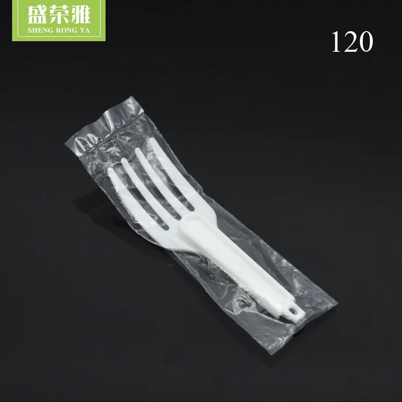 Белая пластиковая складная вилка высокого качества для торта, пирога, лапши