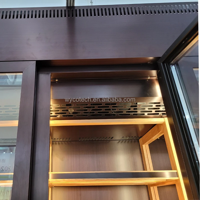 Kitchen Room Luxury Modern Wine Cabinets with Compressor Fan Cooling System Beech Wood Rack Wine Storage Cabinet Cooler Chiller