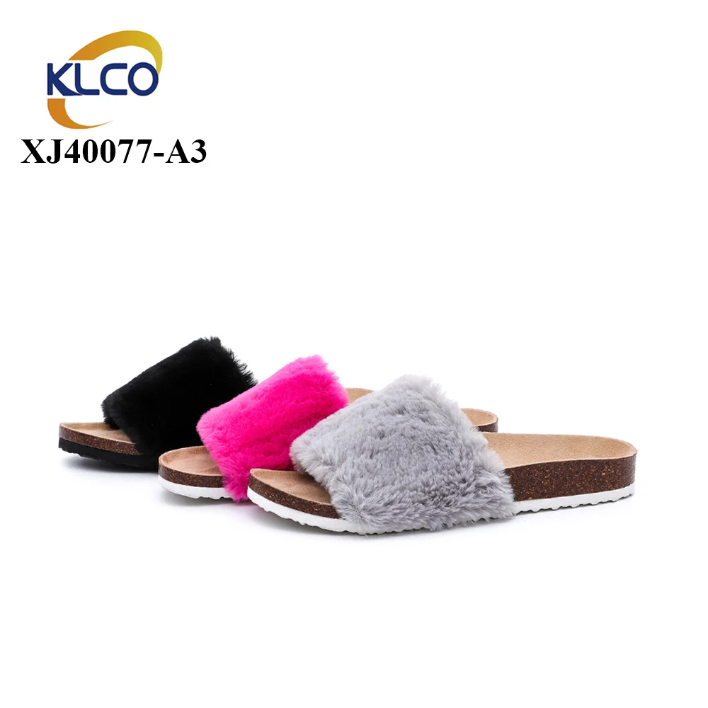 
Wholesale fur Oem Logo clogs Ladies colorful Slippers cork Sandals 
