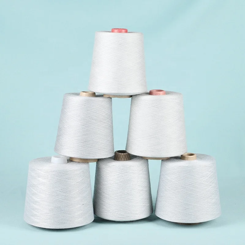 Excellent Material  Ne 32 1ply 84 Polyester 16 Stainless steel fibre Blend conductive yarn for Smart clothing