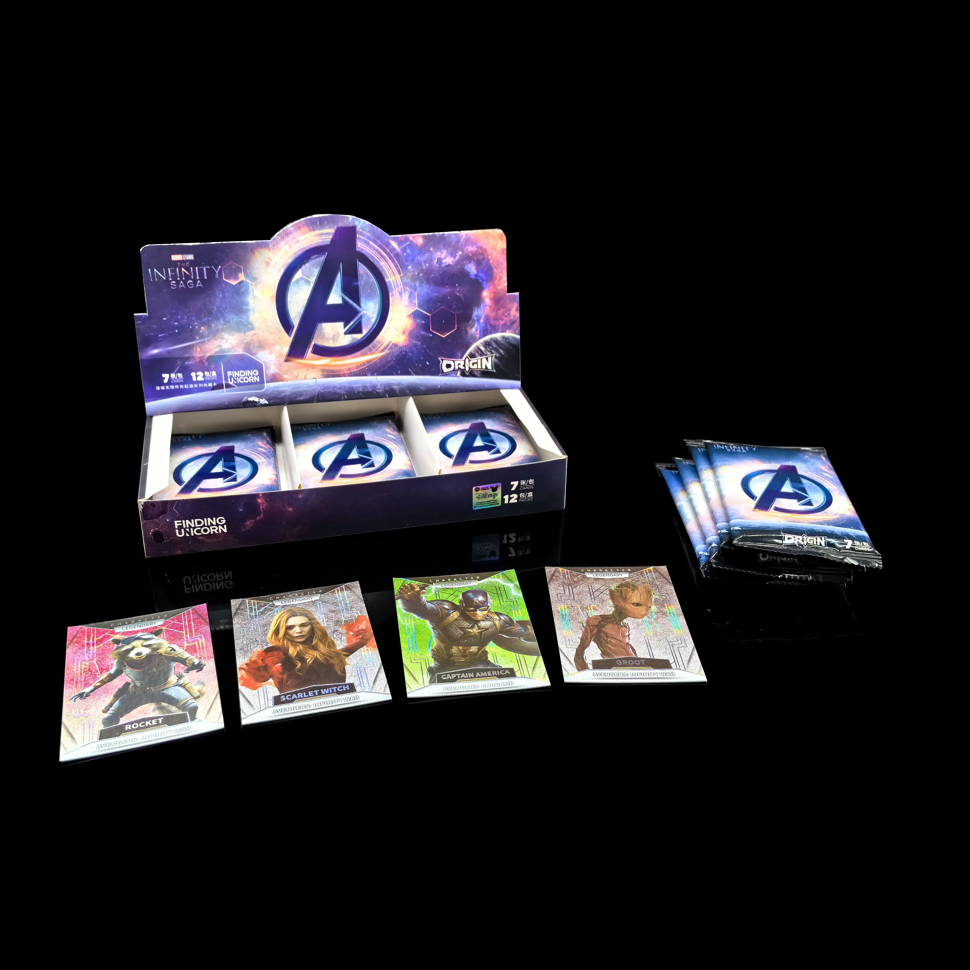 Custom Logo Printed Holographic USA TCG Trading Card Game-Personzed Foil Marvels Trading Cards with Custom Packaging