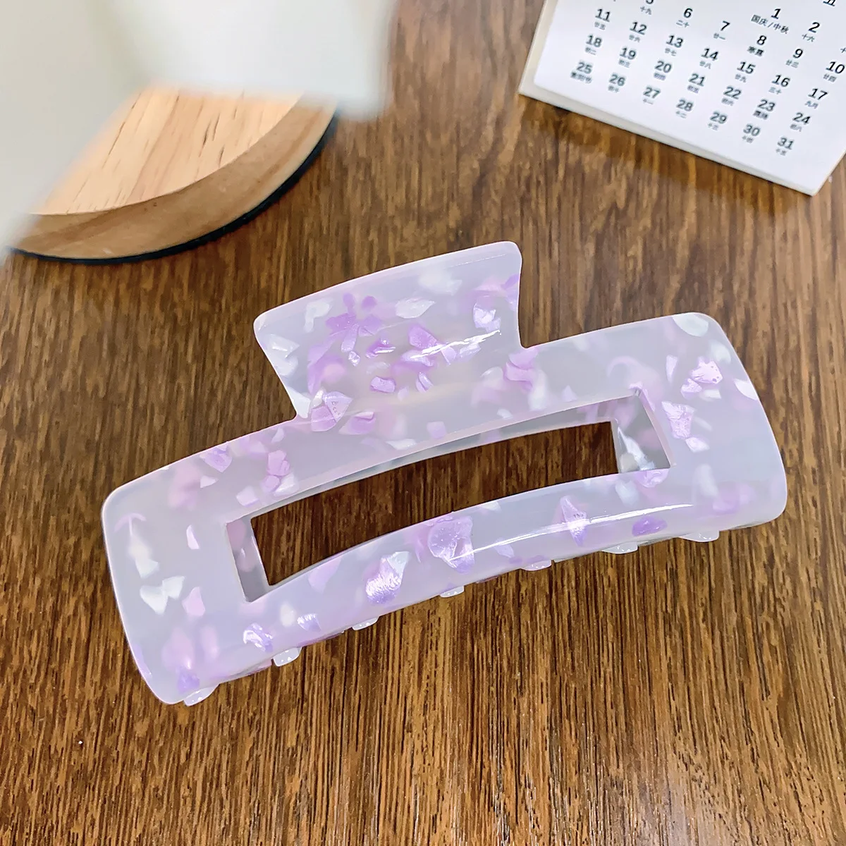 BELLEWORLD Hot selling beautiful butterfly square rectangle hair claws sakura acrylic hair claw clips for women girls