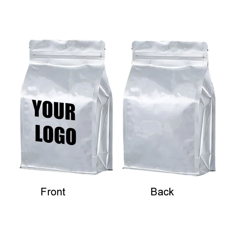 2024 Hot Selling Custom Logo Printed Pure Aluminum Nuts Packaging Bags Zip Lock Coffee Bag for Small Businesses