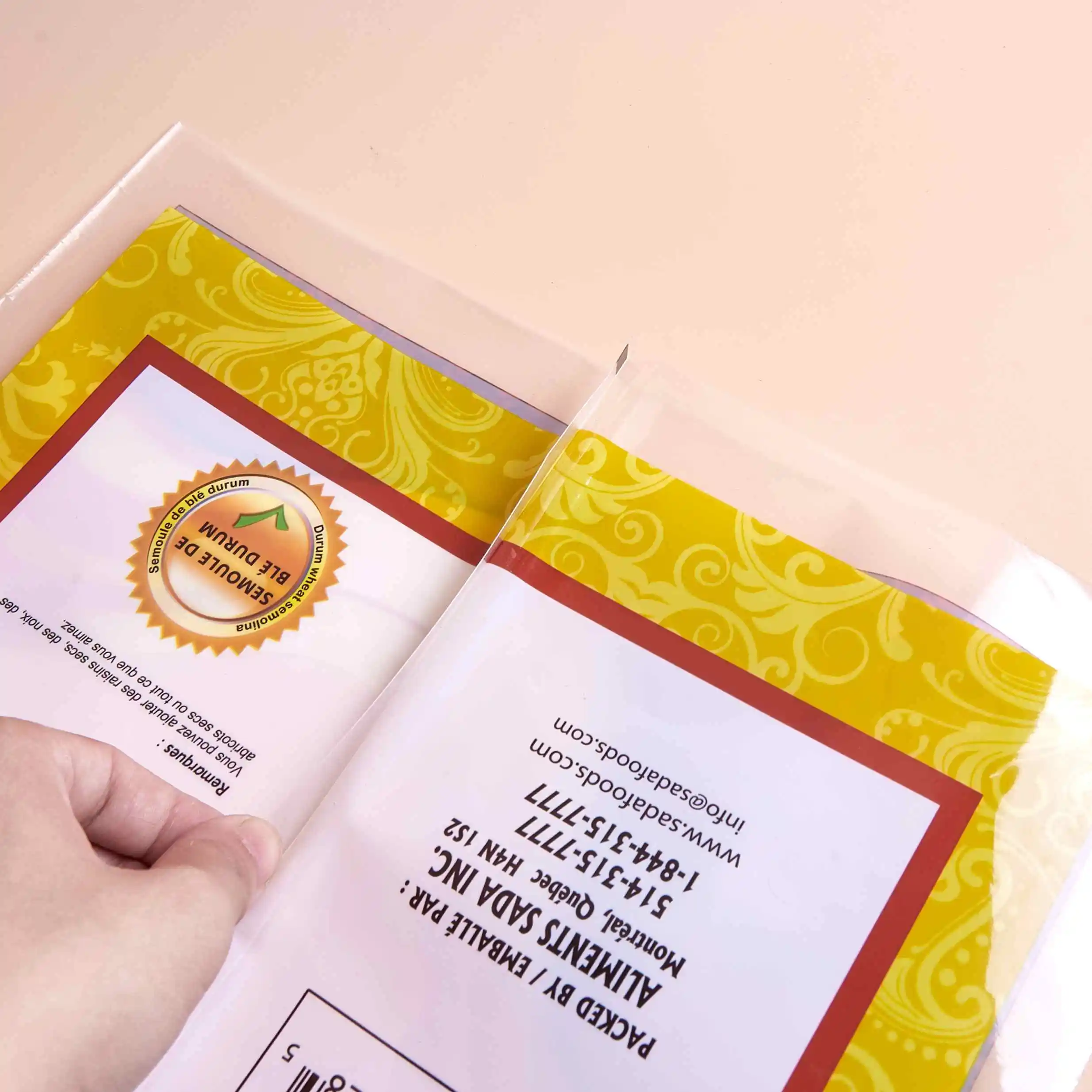 China manufacturer food grade laminated bags custom printed biscuit back center seal plastic bag for snack