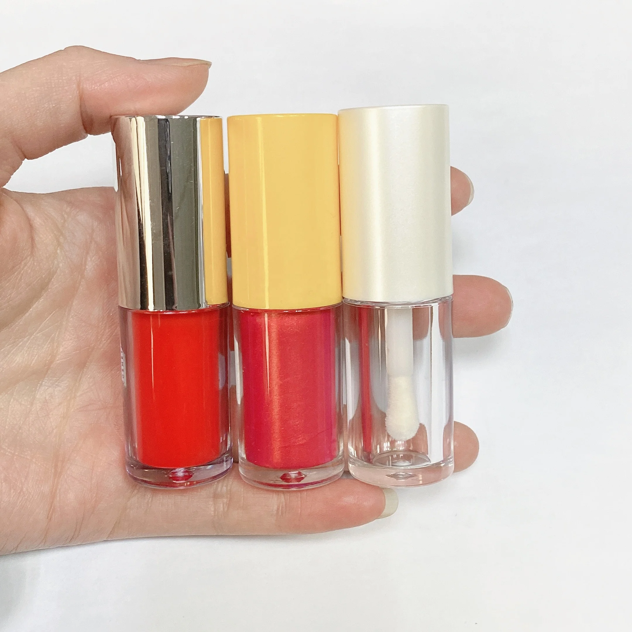 Недорогой прозрачный хром черный синий Омбре квадратный верх плоский блеск для губ серебряные розовые градиентные тюбики 5 мл 7 мл 15 мл для жидкого блеска для губ