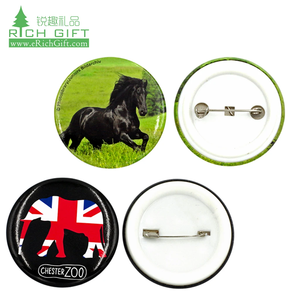 Button Badge Maker Wholesale Custom 58mm Printed Design Logo Blank Plastic Magnetic Pins Round Tin Button Badge