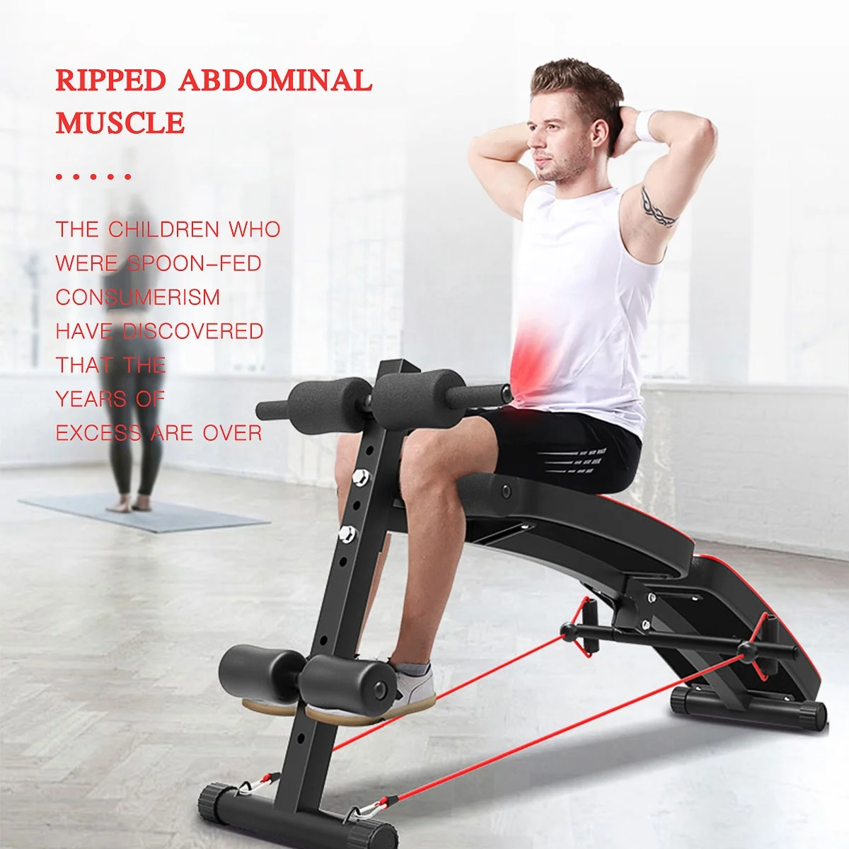 Foldable Sit Up Bench Abs Workout Crunch Board Leg Extension Exercise Bench