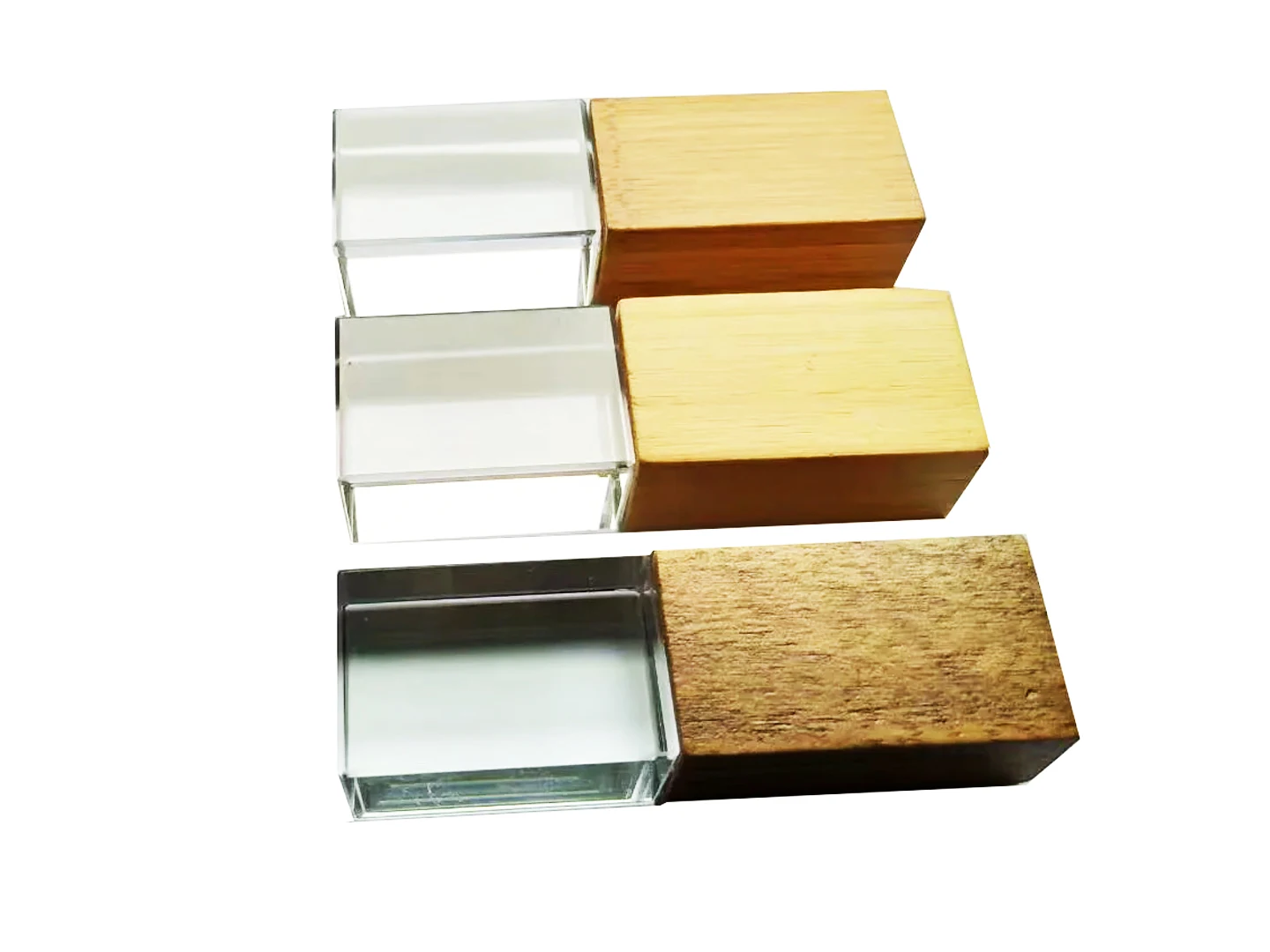 Hot Selling Custom Laser Engraved Logo USB 2.0 Promotional Gift Wooden Crystal USB Flash Drive 4GB 8GB 16GB Stick