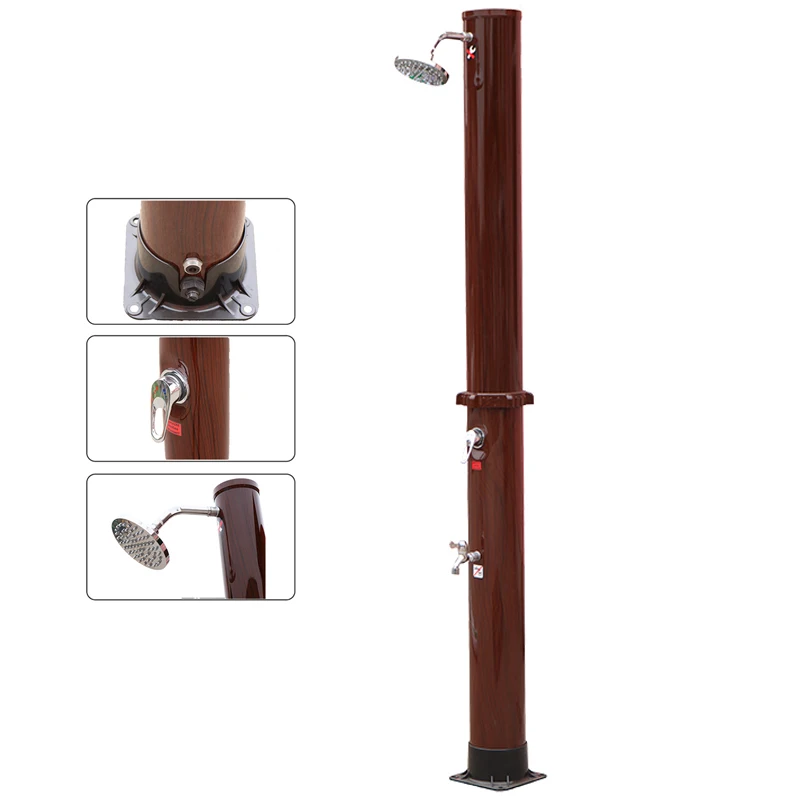 Portable garden shower enclosure outdoor solar shower with foot washer