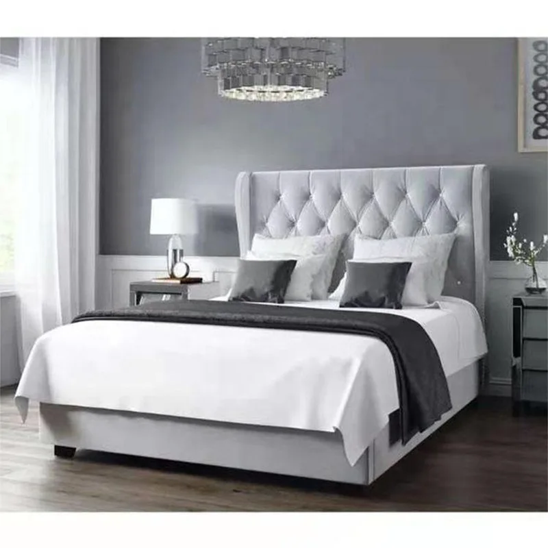 Modern Queen Lit Storage Hotel Bedroom Sets Single King Size Double Wood Beds Frame