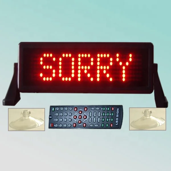 CE RoHS 7X35dot Red Led Message Board Display for Car Programmable Scrolling Display Led Car Window Sign