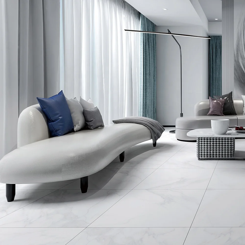 China 60x60 Marble Look Home Bathroom Carreaux Sol Fish Maw White Ceramic Floor Porcelain Tile