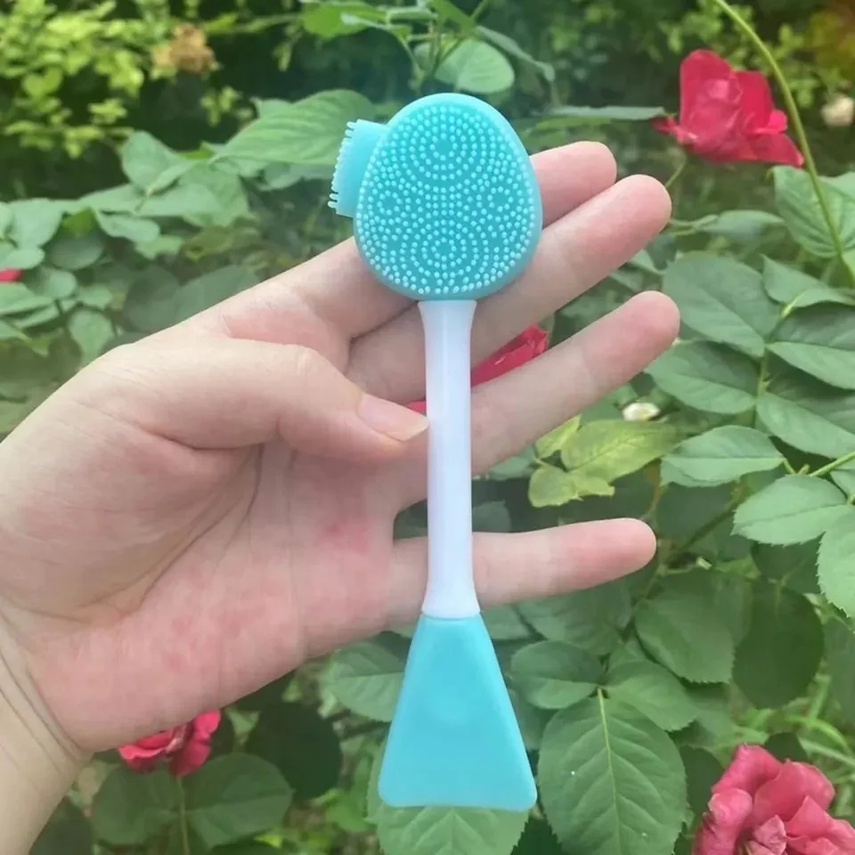Silicone Facial Cleansing Brush Dual Head Mask Brushes Custom Logo Private Label