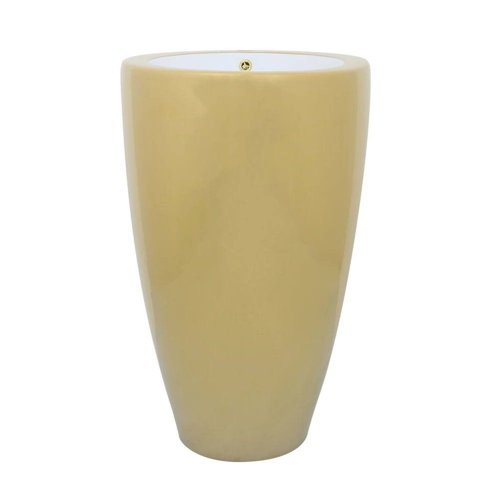 Mid-east Bathroom Marble Solid Surface Ceramic Pedestal Wash Basin