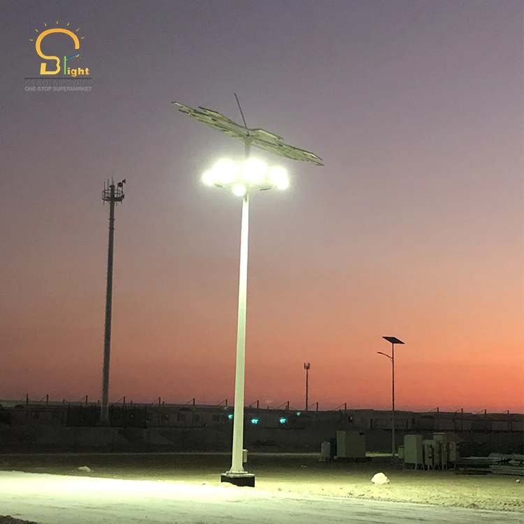Manufacturer Solar / LED / AC High Mast Lightning Not Telescopic Tower Mast with Lightning Rod For Highway Square