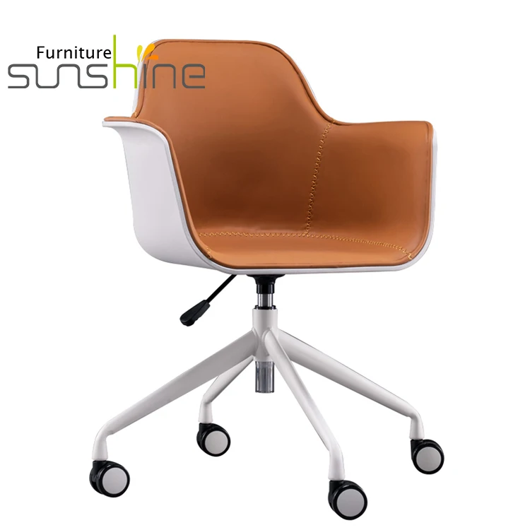 High Quality Leather Revolving Chairs Adjust Height Vertical Lift Chair for Visitor Office