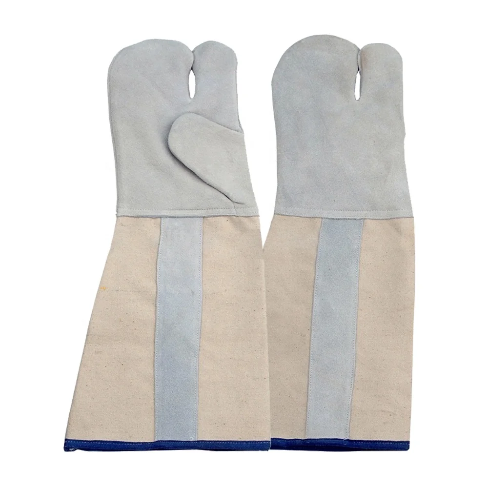 Leather Welding Mitt Gloves Cowhide Split Leather A/AB Grade Mitten Gloves