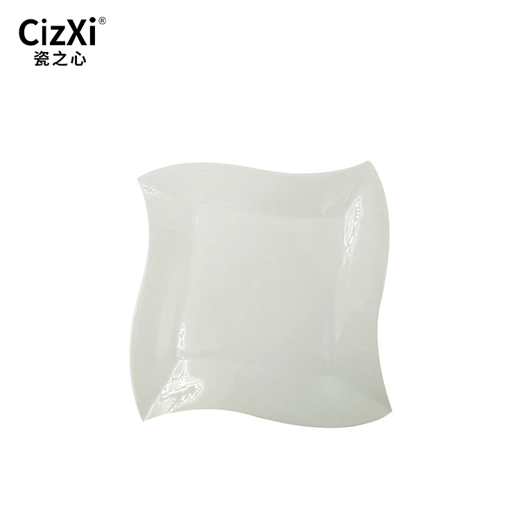 Nordic daily creative irregular shape tableware steak salad pasta dessert white ceramic dinner plate for hotel home restaurant