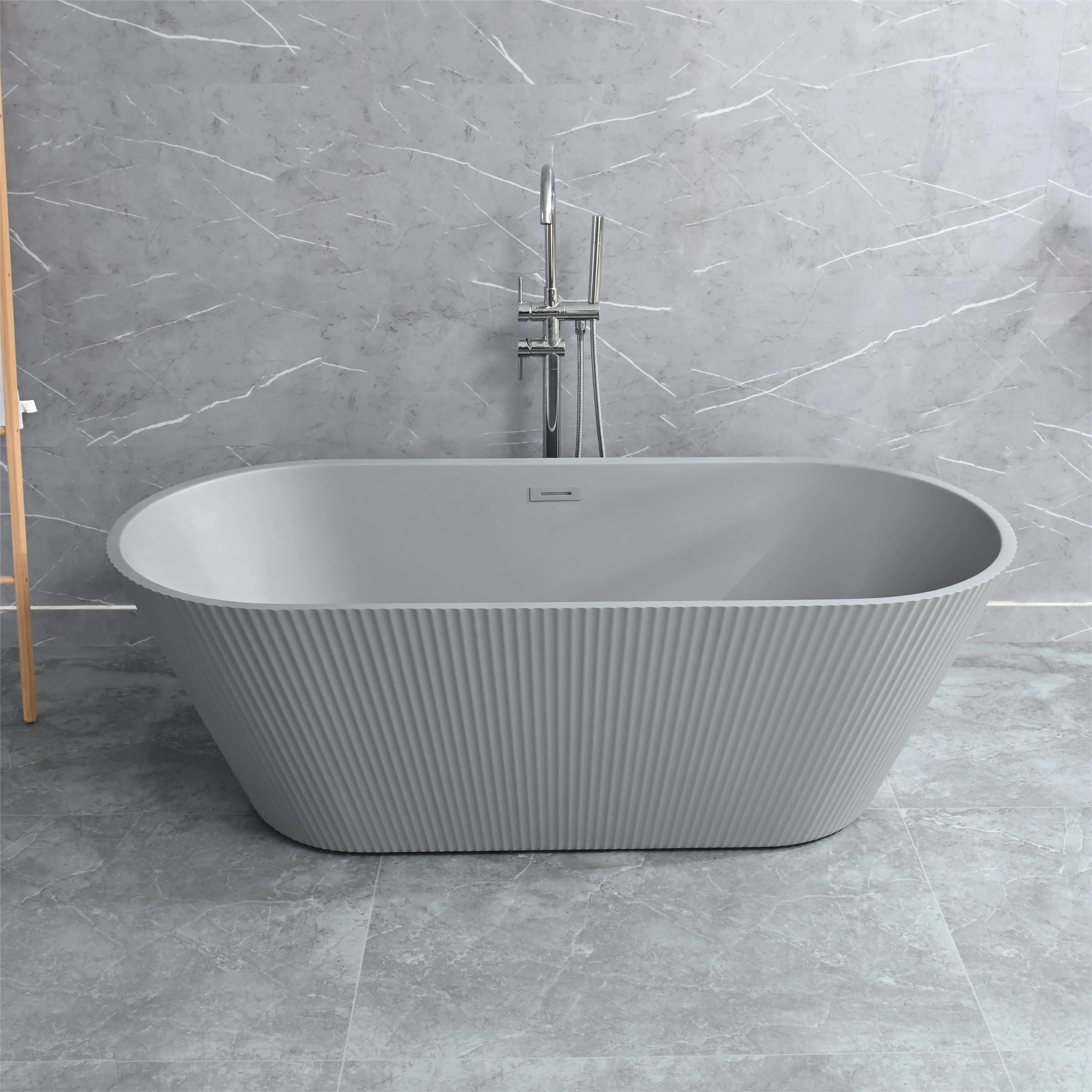 Customized Size Matt Grey portable bathroom free standing deep soaking showers adults bath tubs