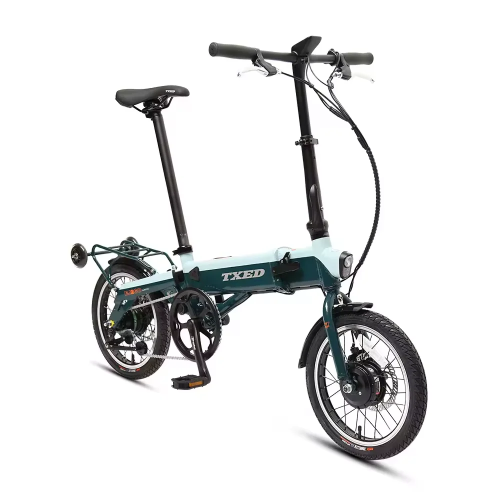 TXED 36V electric foldable 16 inch front hub motor mini bike electric folding bicycle