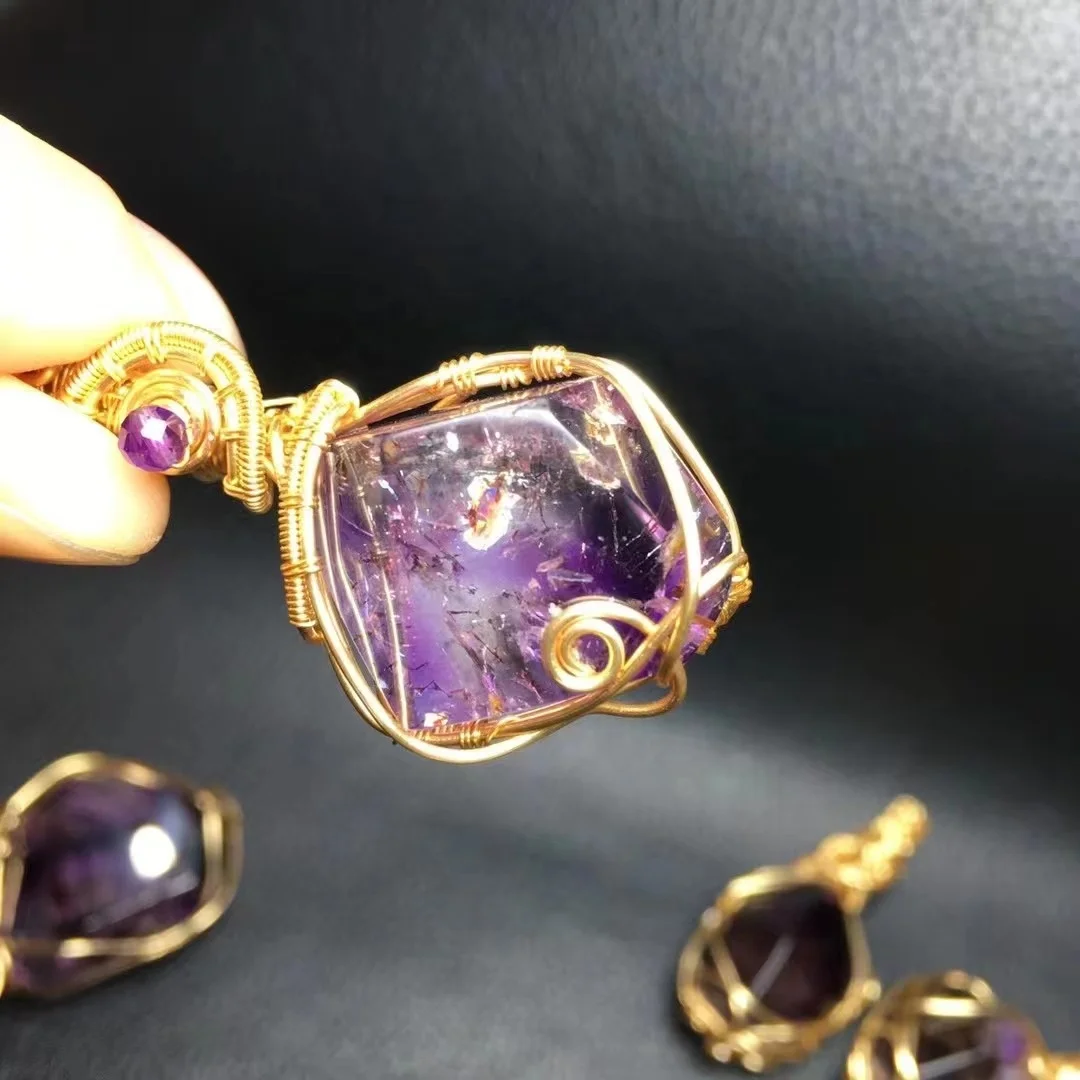 Ювелирные изделия ручной работы ожерелье из проволоки super seven с кристаллами лечебный энергетический камень рейки для