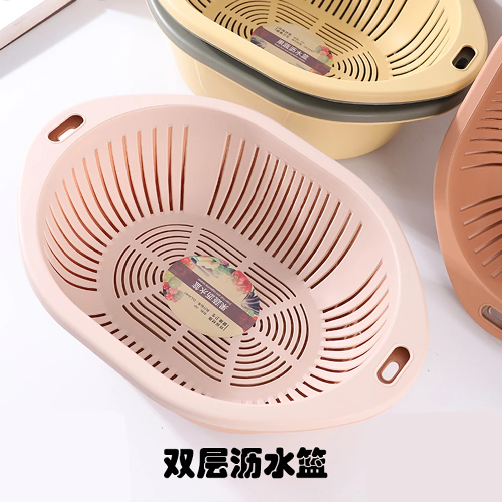 Plastic Sieve Colander Save Space Plastic Sieve Basket Fruit Vegetable Tray Sieve Colander For Kitchen Household Strainer