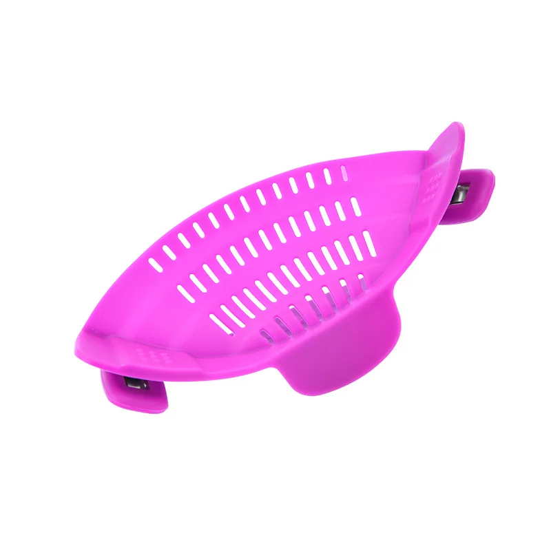 Hot Sale pots or bowle Snap N Silicone Strainer Water Drain Basket clip on strainer