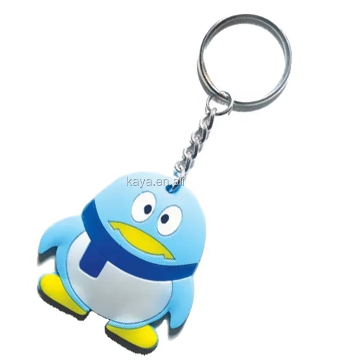 Plastic penguin keychain/rubber penguin key ring/3d cartoon penguin toys