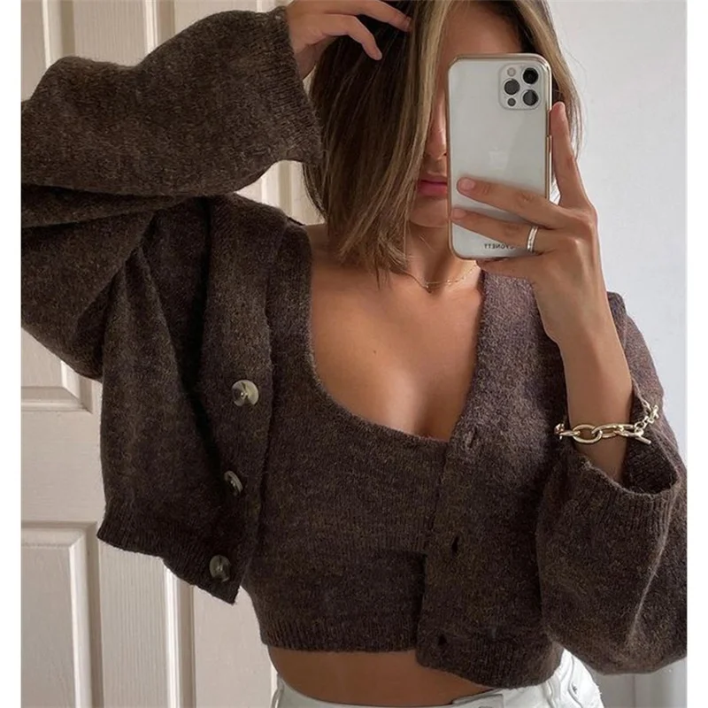 Женский зимний свитер, сексуальный облегающий Топ, кардиган, мягкий вязаный комплект, кардиган, Женский вязаный свитер, комплекты из свитера на заказ