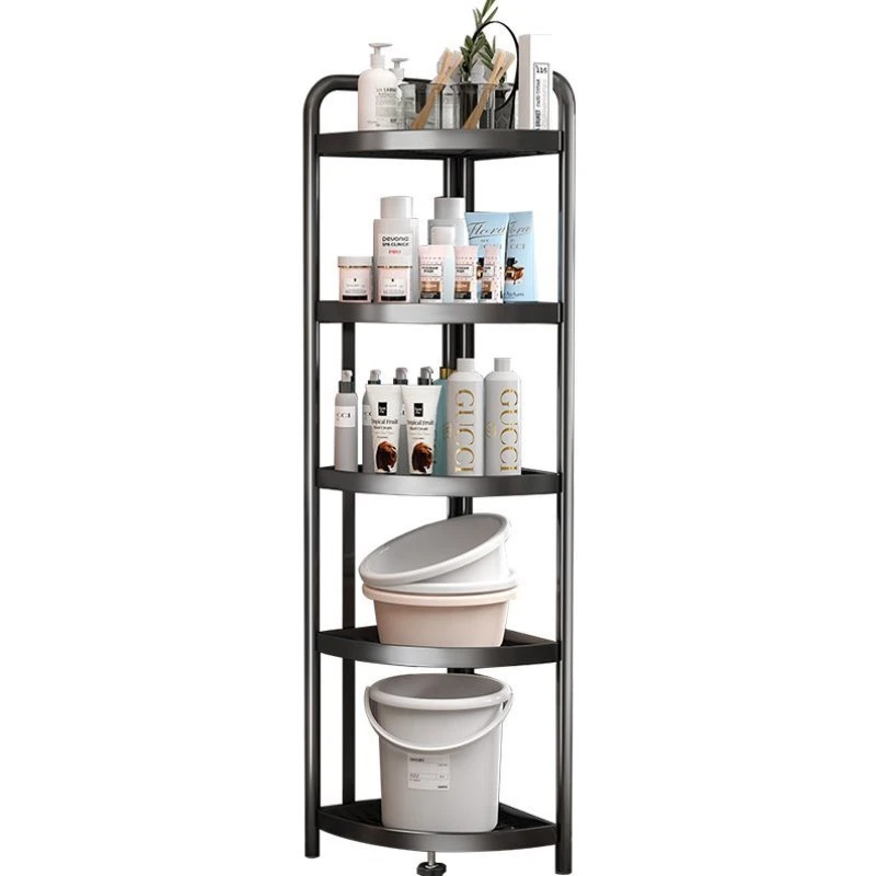 Right Angle storage shelf bathroom free installation of floor type multi-bathroom organizer living room storage corner shelf
