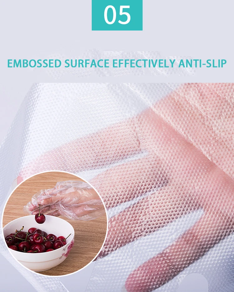 Plastic Hdpe Disposable Gloves Pe Polyethylene Disposable Gloves Food Handling Pe Box Transparent Cleaning Thick Gloves Winter