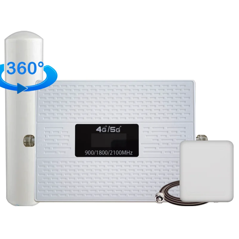 industrial tri-band cell phone signal amplifier 900 1800 2100 MHZ for 10KM tower away