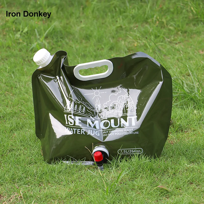 IRONDONK Plastic Water Container For Drink EY 7.5L Outdoor Folding Pocket  Bag With Large Capacity  Thickened Camping Water Bag