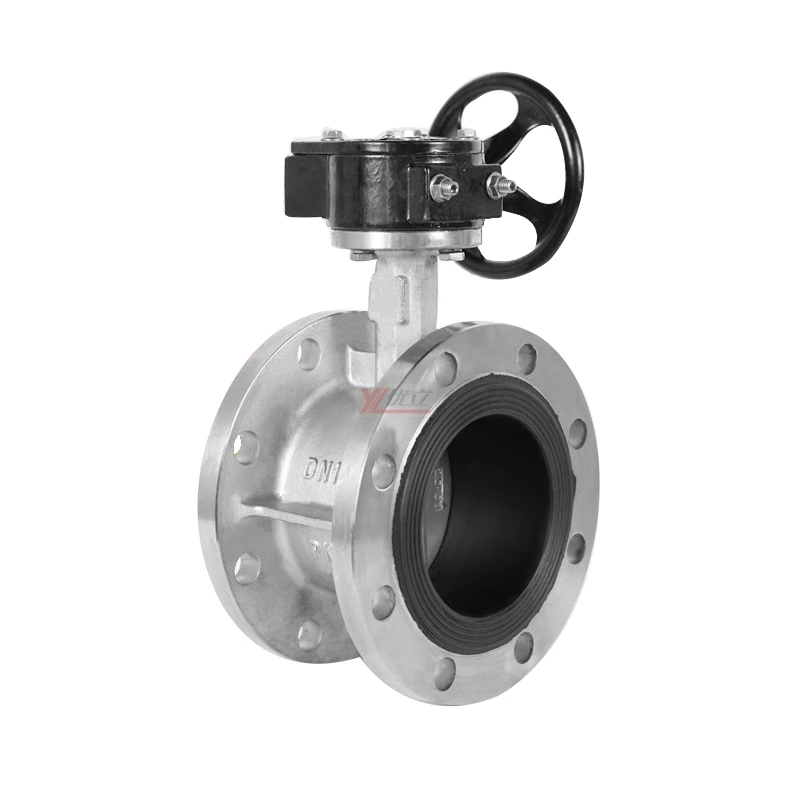 ANSI 150LB Stainless Steel 304 316 JIS 10K Pn16 WCB Worm Gear Center Manual Soft Seal Flanged Butterfly Valve