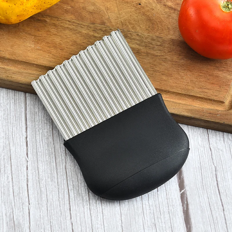 Popular Easy Stainless Steel French Fry Cutter Vegetable Potato Slicing Wavy Knife Curling Shape Cutters