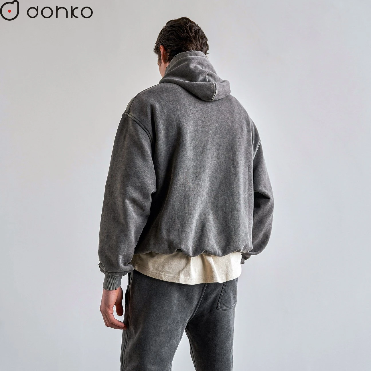 custom heavy oversize vintage tracksuit acid washed hoodie