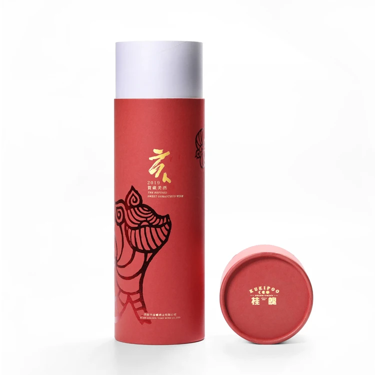 wine packaging tube  boxes for Whisky Champagne Liquor Bottle / wine glass cylinder packaging tube